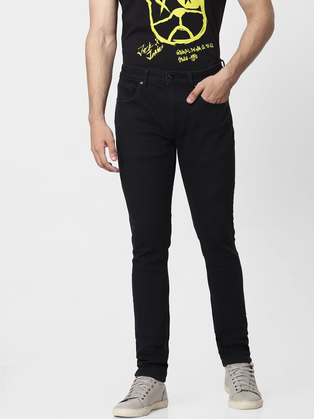 Black Mid Rise Skinny Jeans