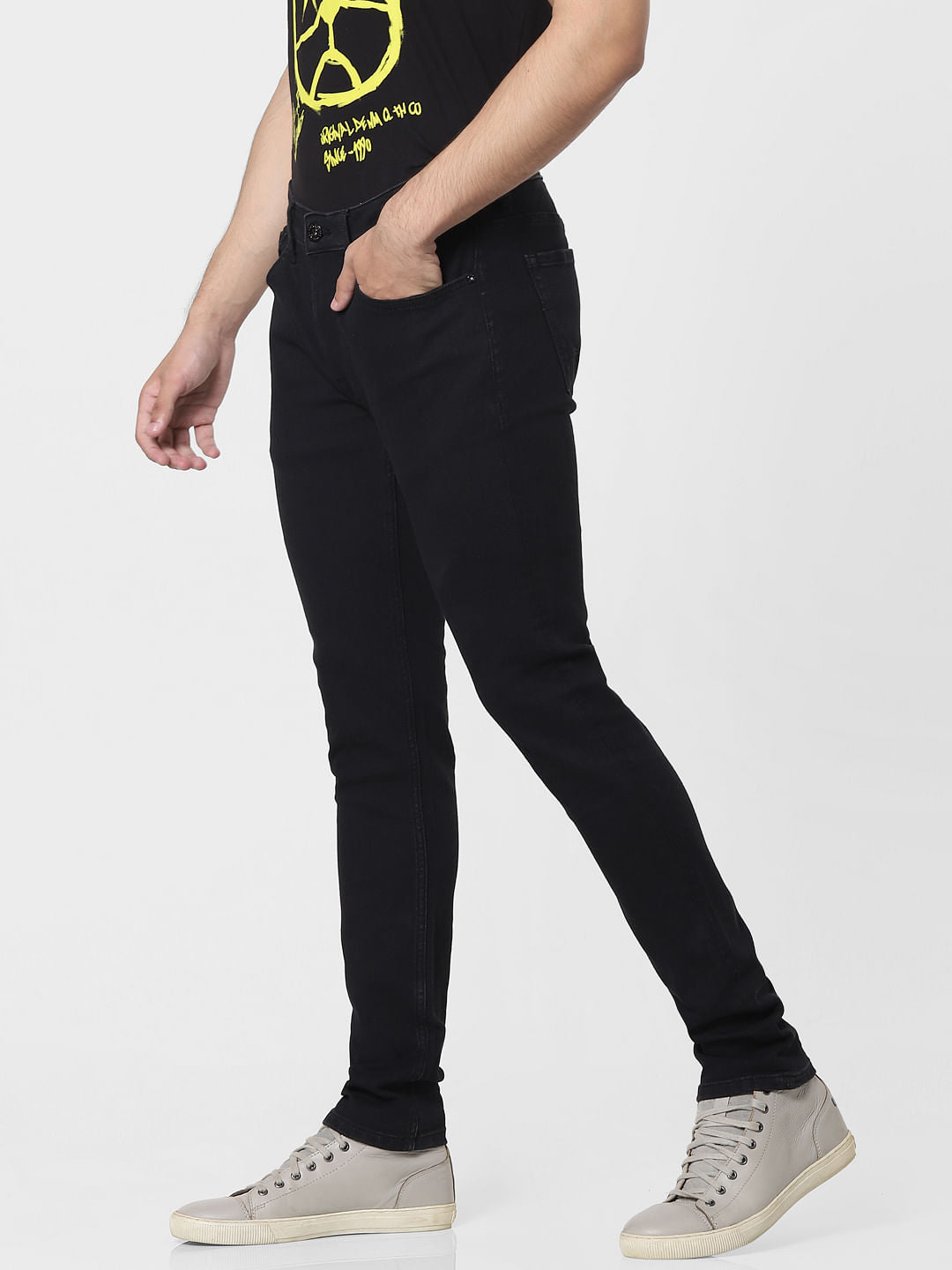 Black Mid Rise Skinny Jeans