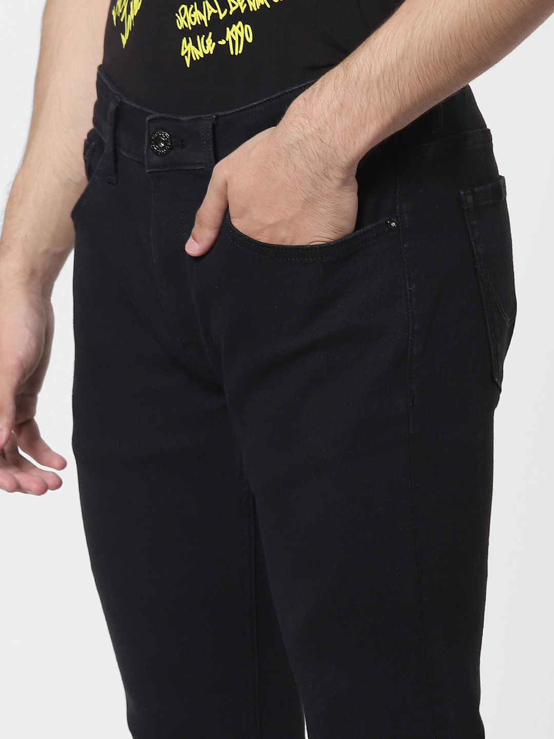 Black Mid Rise Skinny Jeans