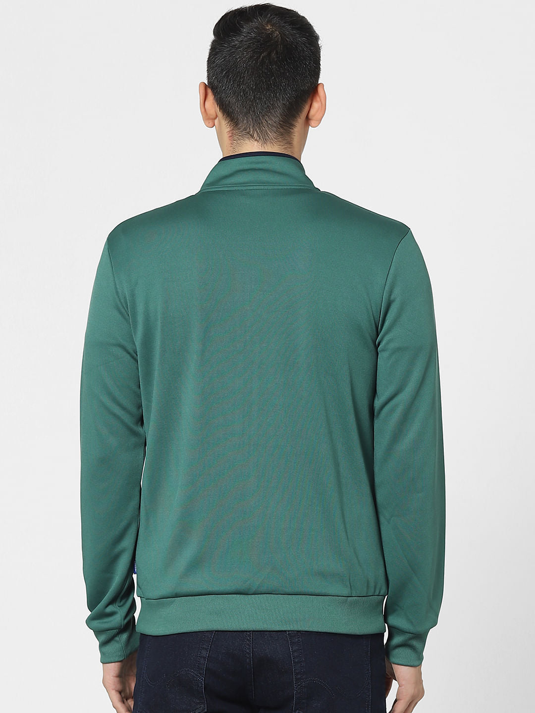Green Colourblocked Track Jacket