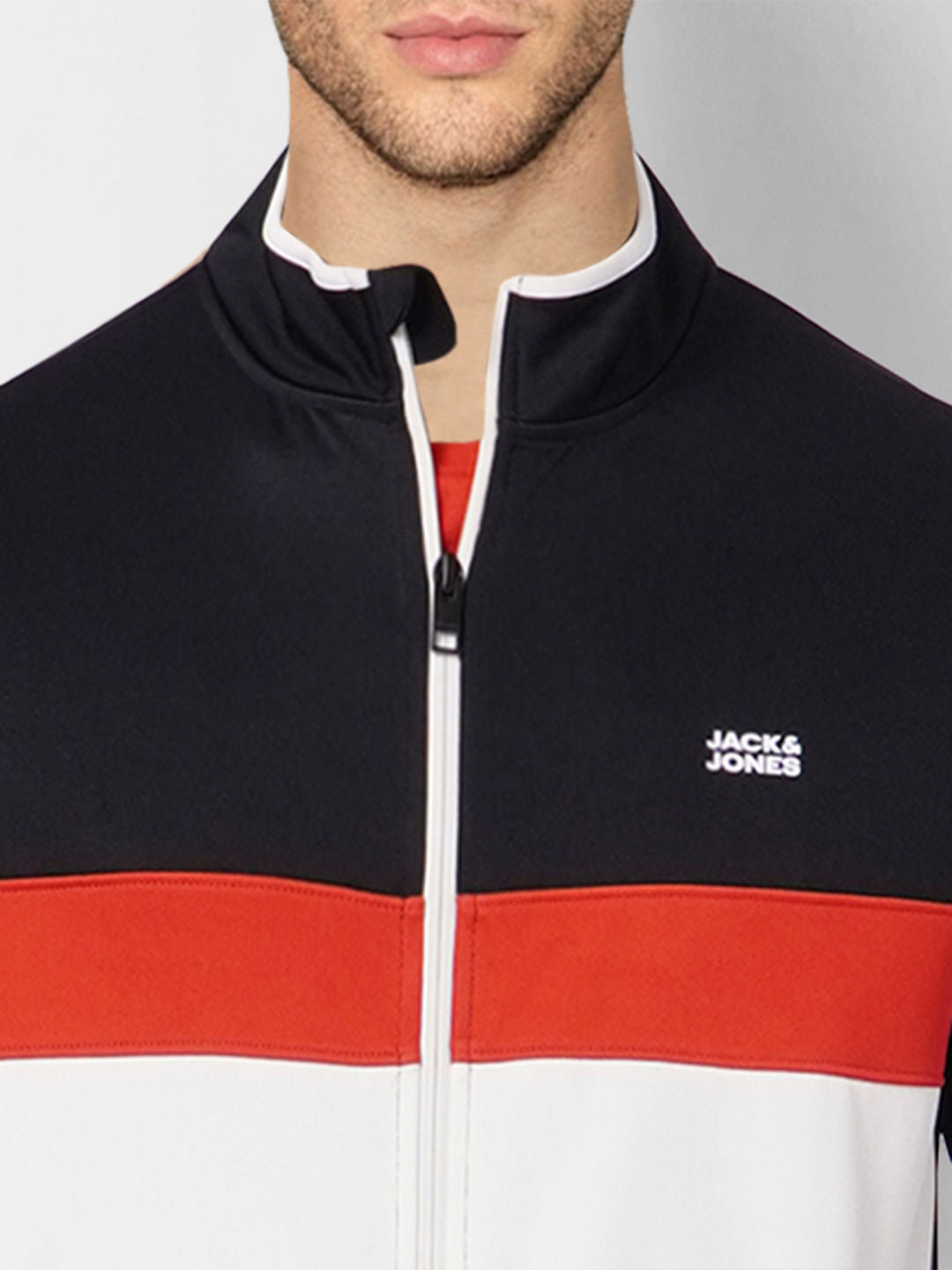White Colourblocked Track Jacket