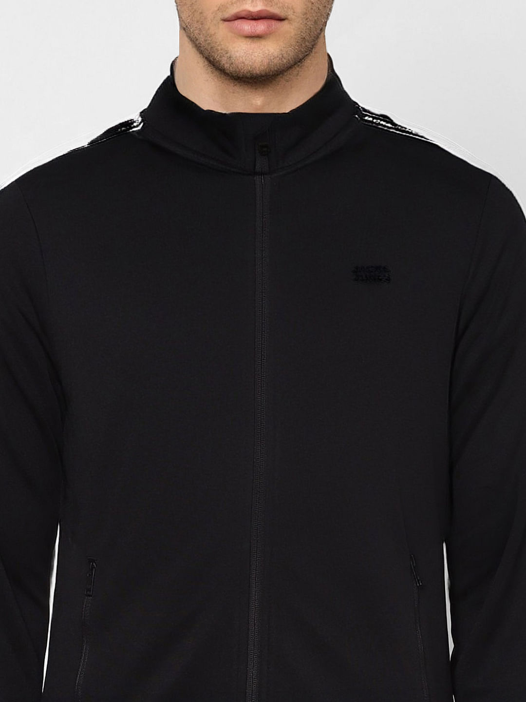 Black Tape Detail Track Jacket