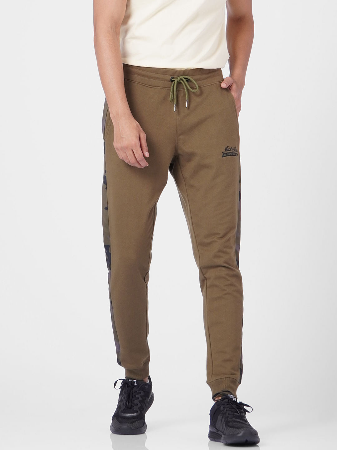 Green Camo Tape Detail Sweatpants
