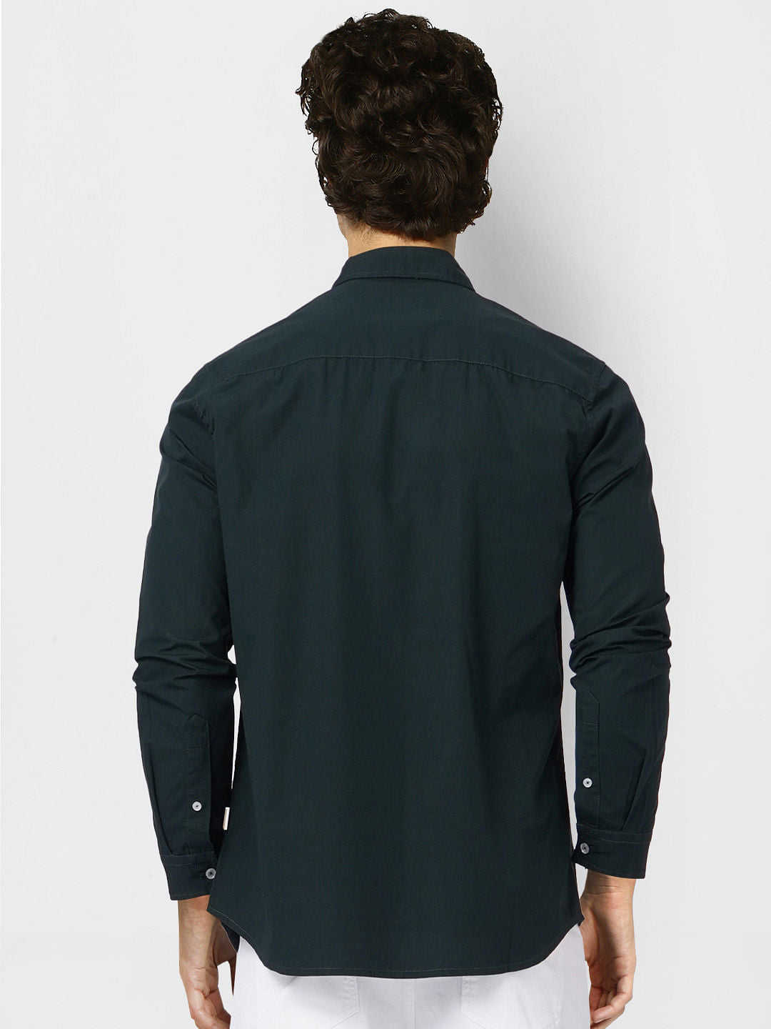 Green Colourblocked Full Sleeves Shirt