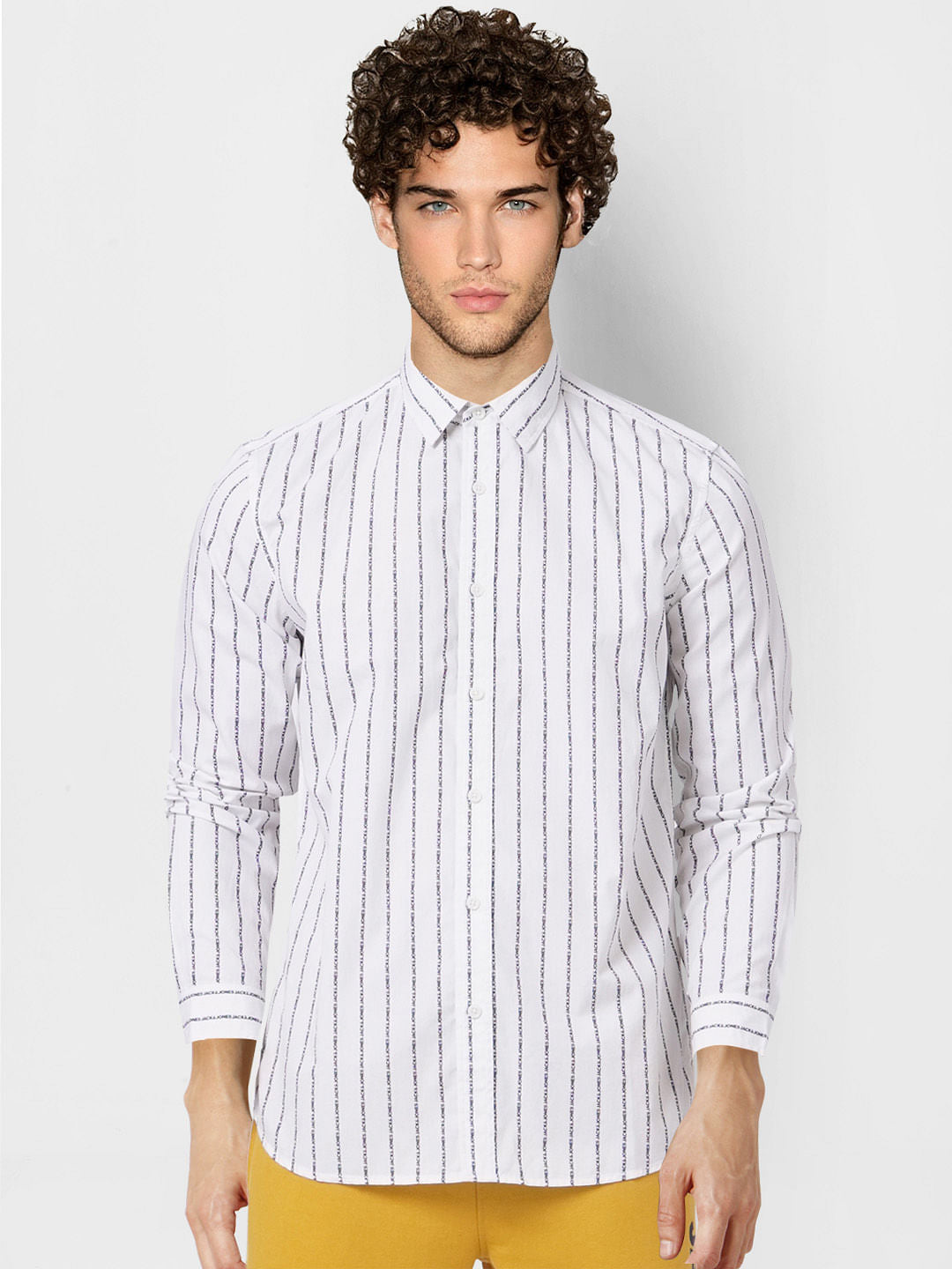 White Striped Full Sleeves Shirt