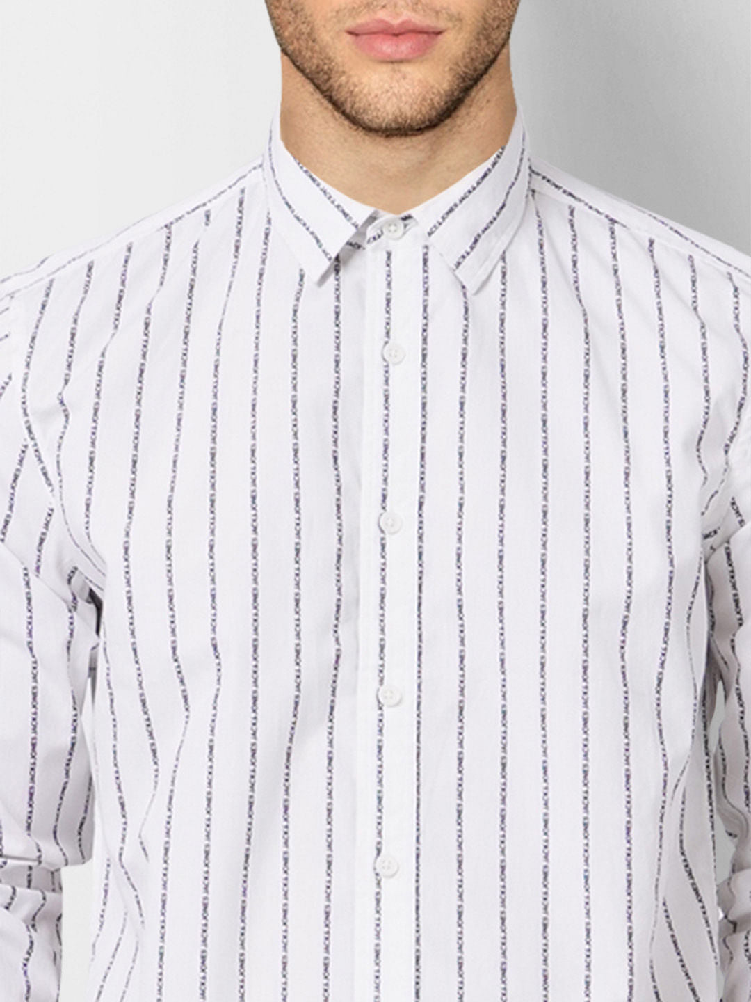 White Striped Full Sleeves Shirt