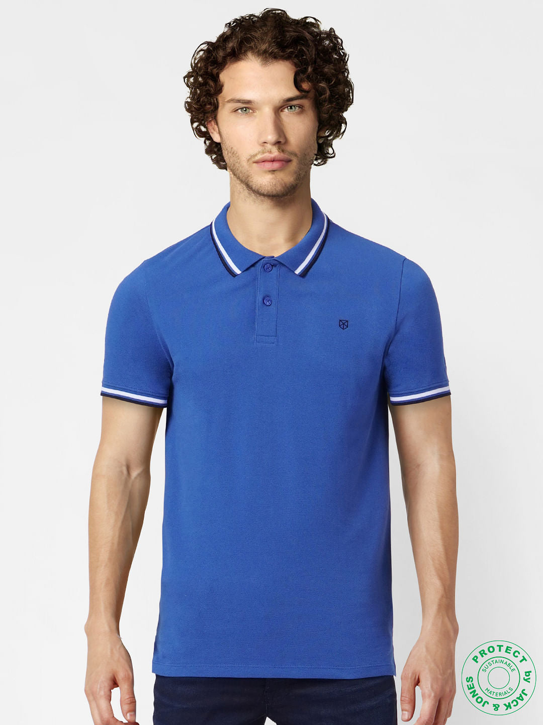 Blue Polo Neck T-shirt