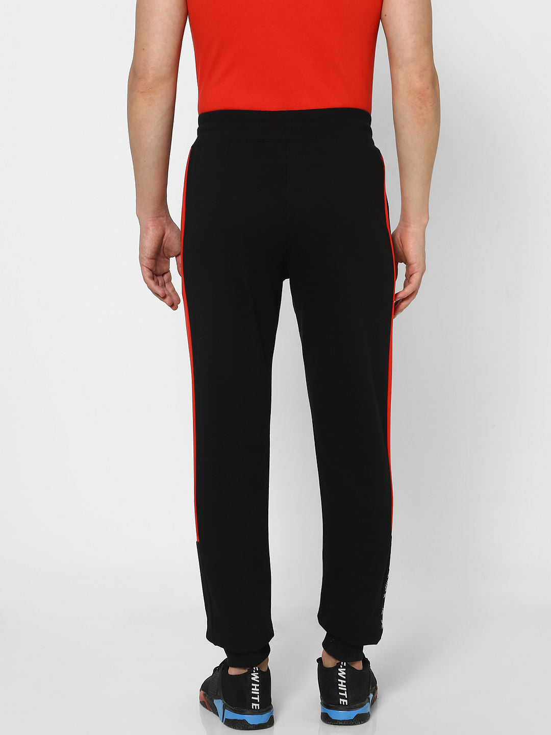 Black Tape Detail High Rise Sweatpants