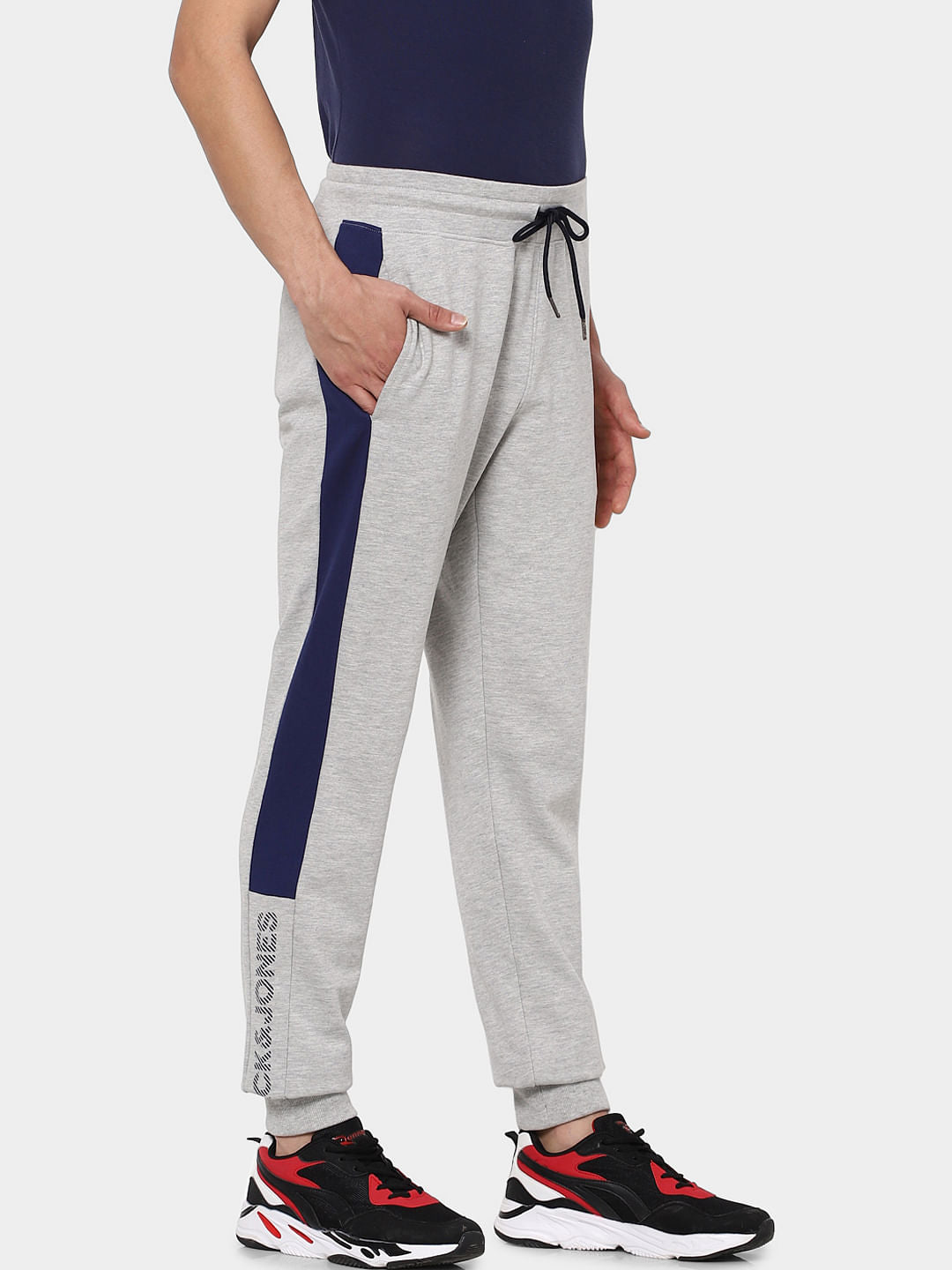 Grey Tape Detail Sweatpants