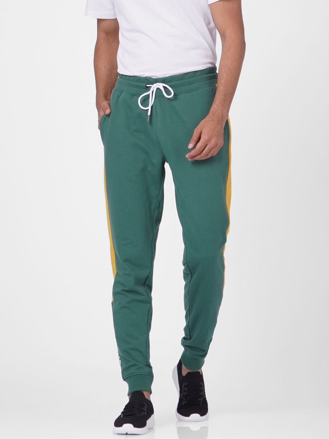 Green High Rise Colourblocked Sweatpants