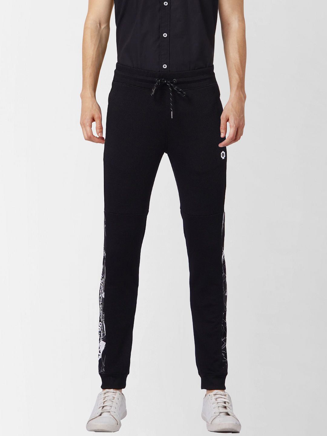 Black High Rise Graphic Print Sweatpants