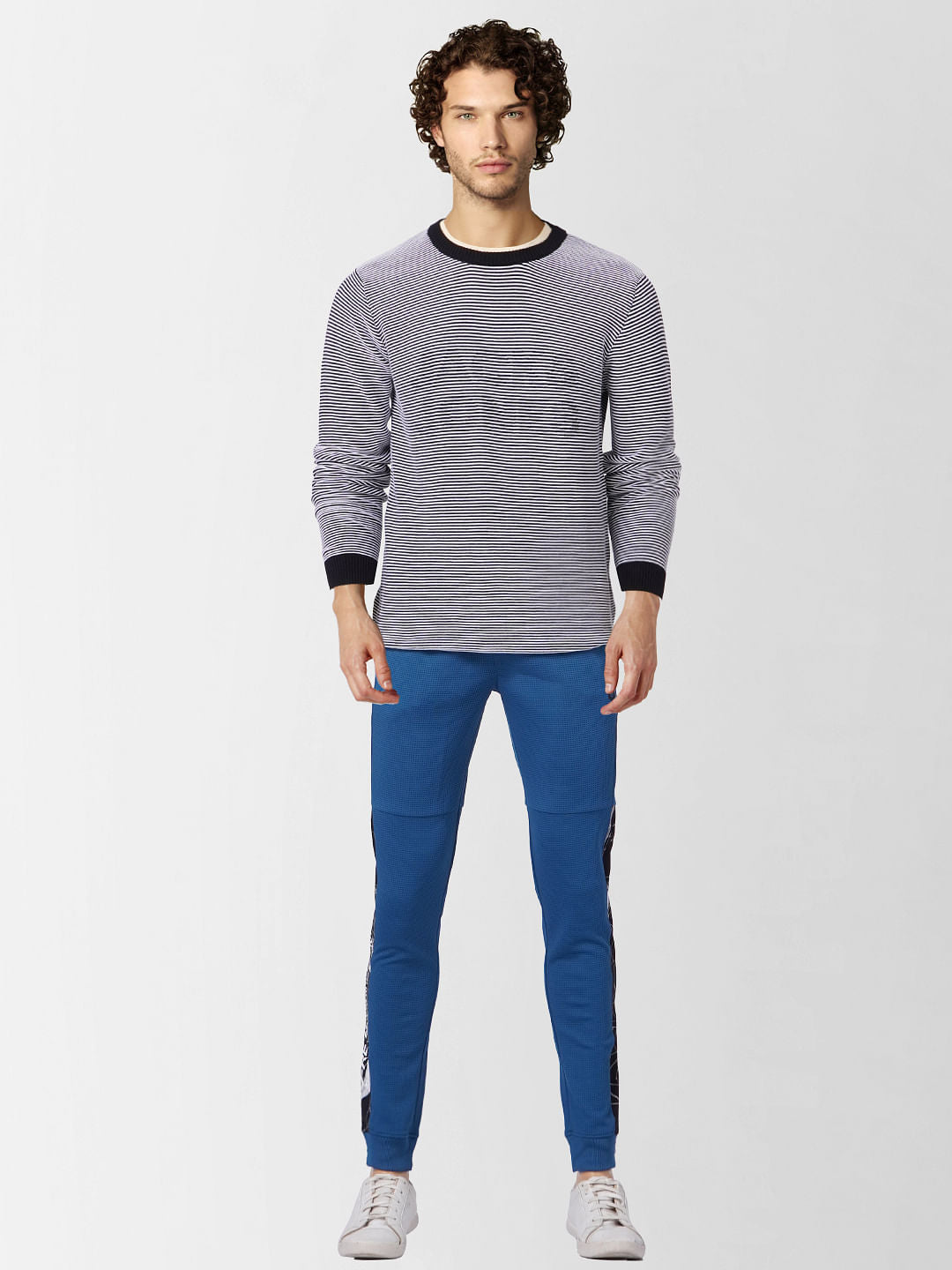 Grey High Rise Tape Detail Sweatpants