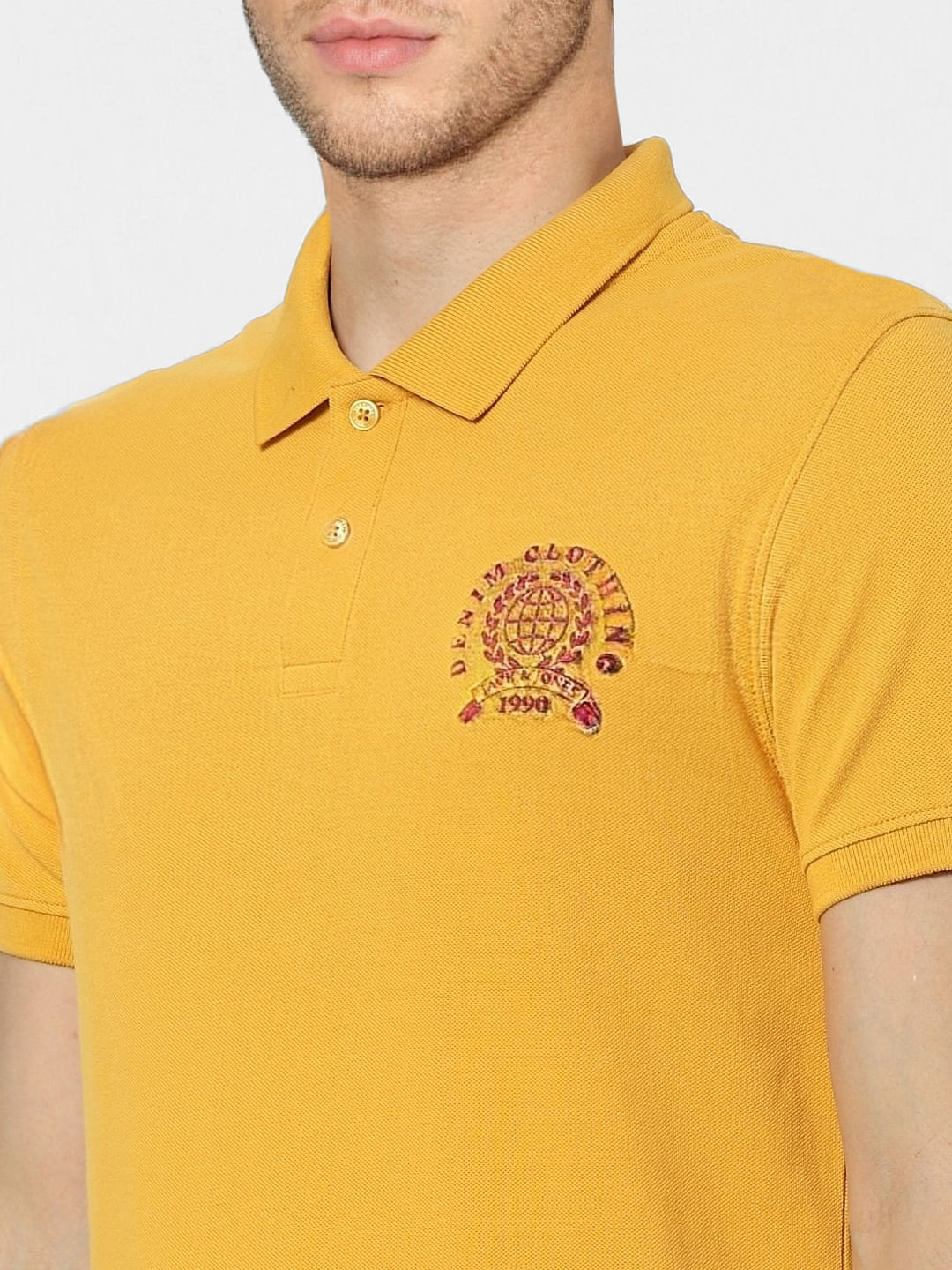 Yellow Polo Neck T-shirt