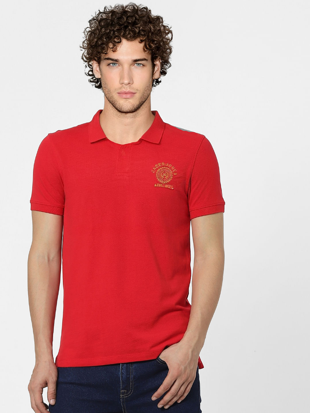 Red Polo Neck T-shirt