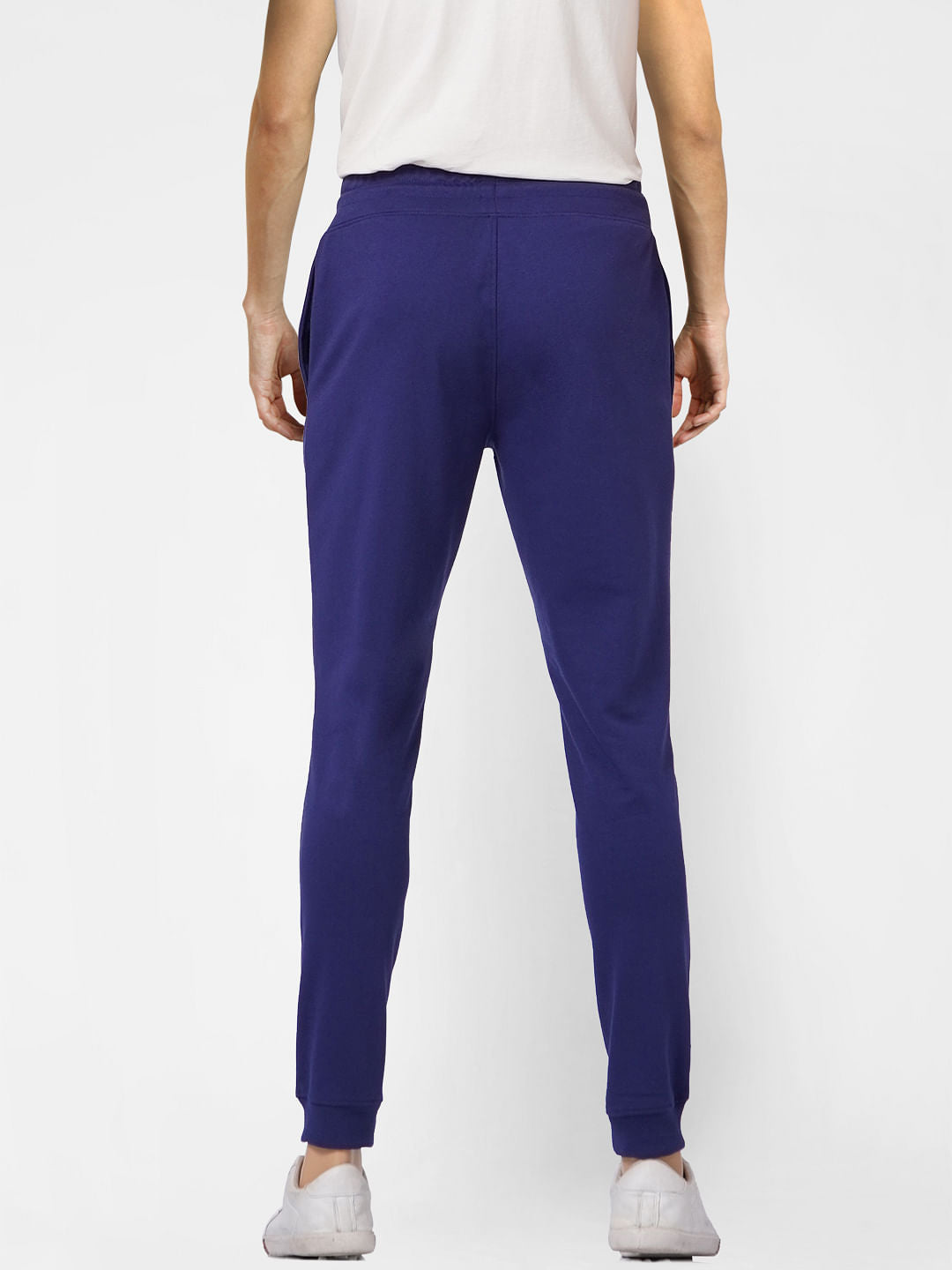 Blue High Rise Logo Print Sweatpants