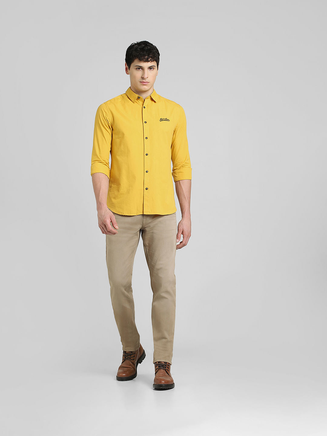 Mustard Full Sleeves Shirt