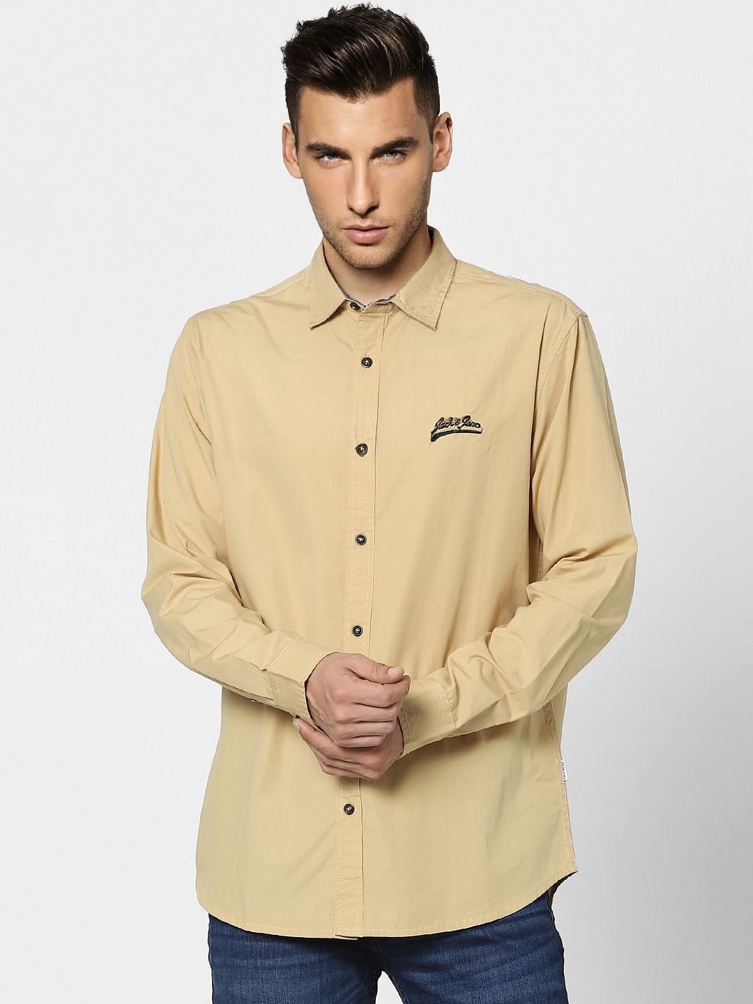 Beige Full Sleeves Shirt