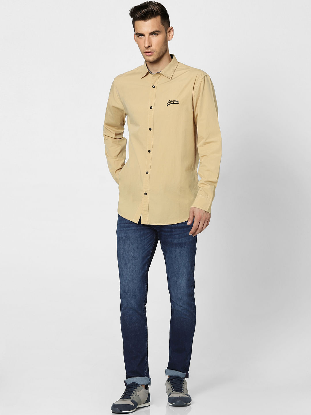 Beige Full Sleeves Shirt