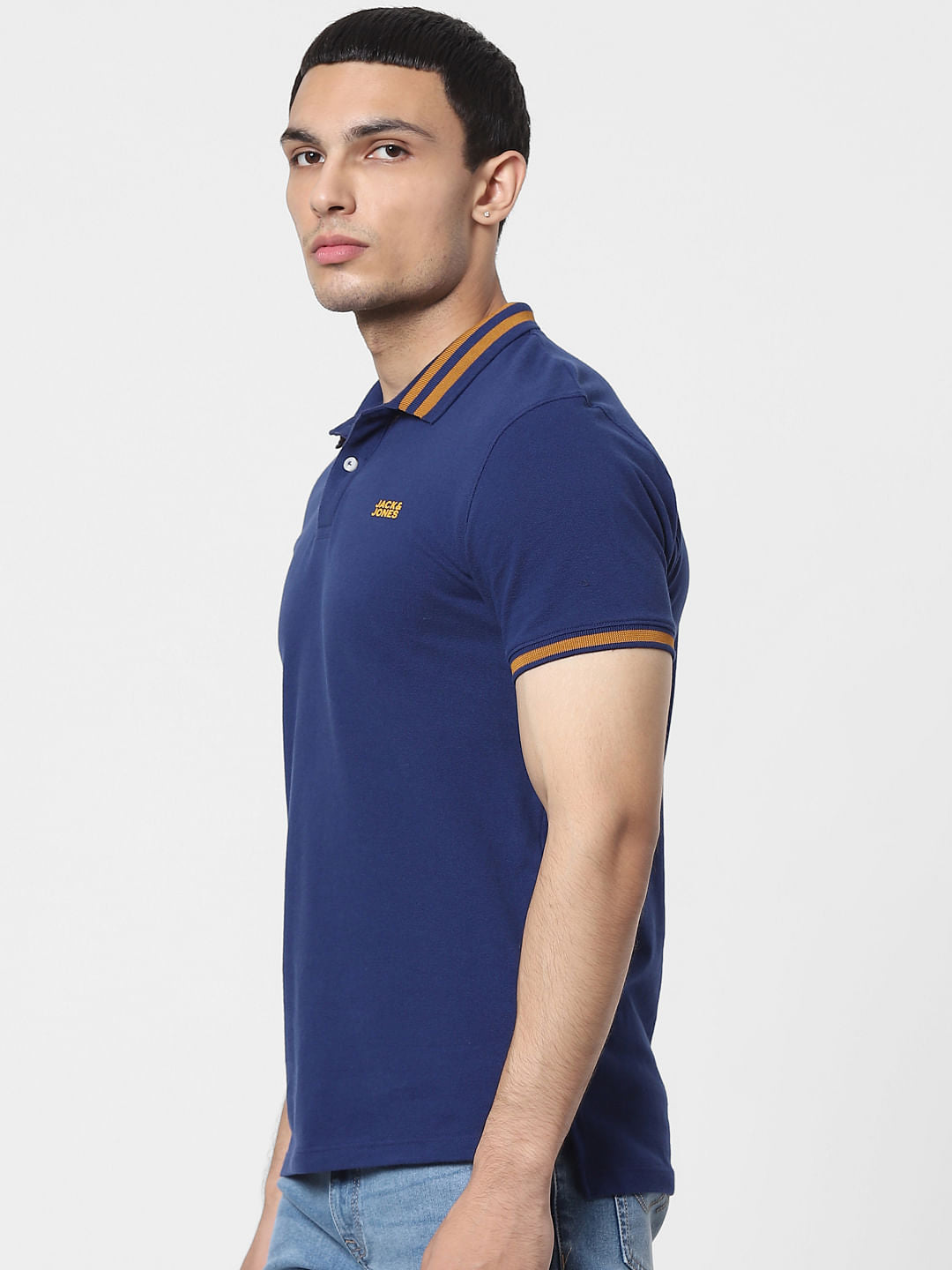 Blue Contrast Tipping Polo T-shirt