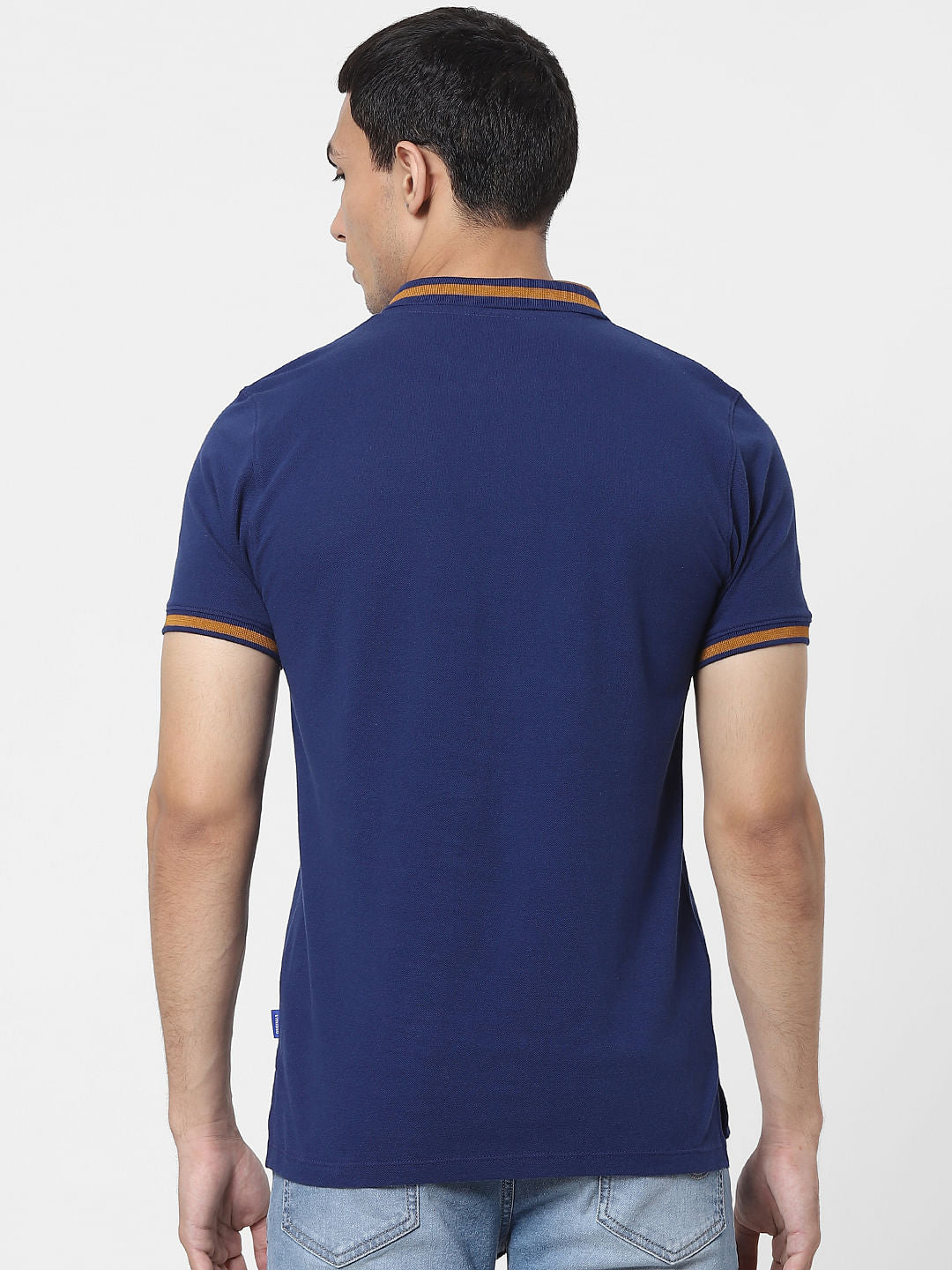 Blue Contrast Tipping Polo T-shirt