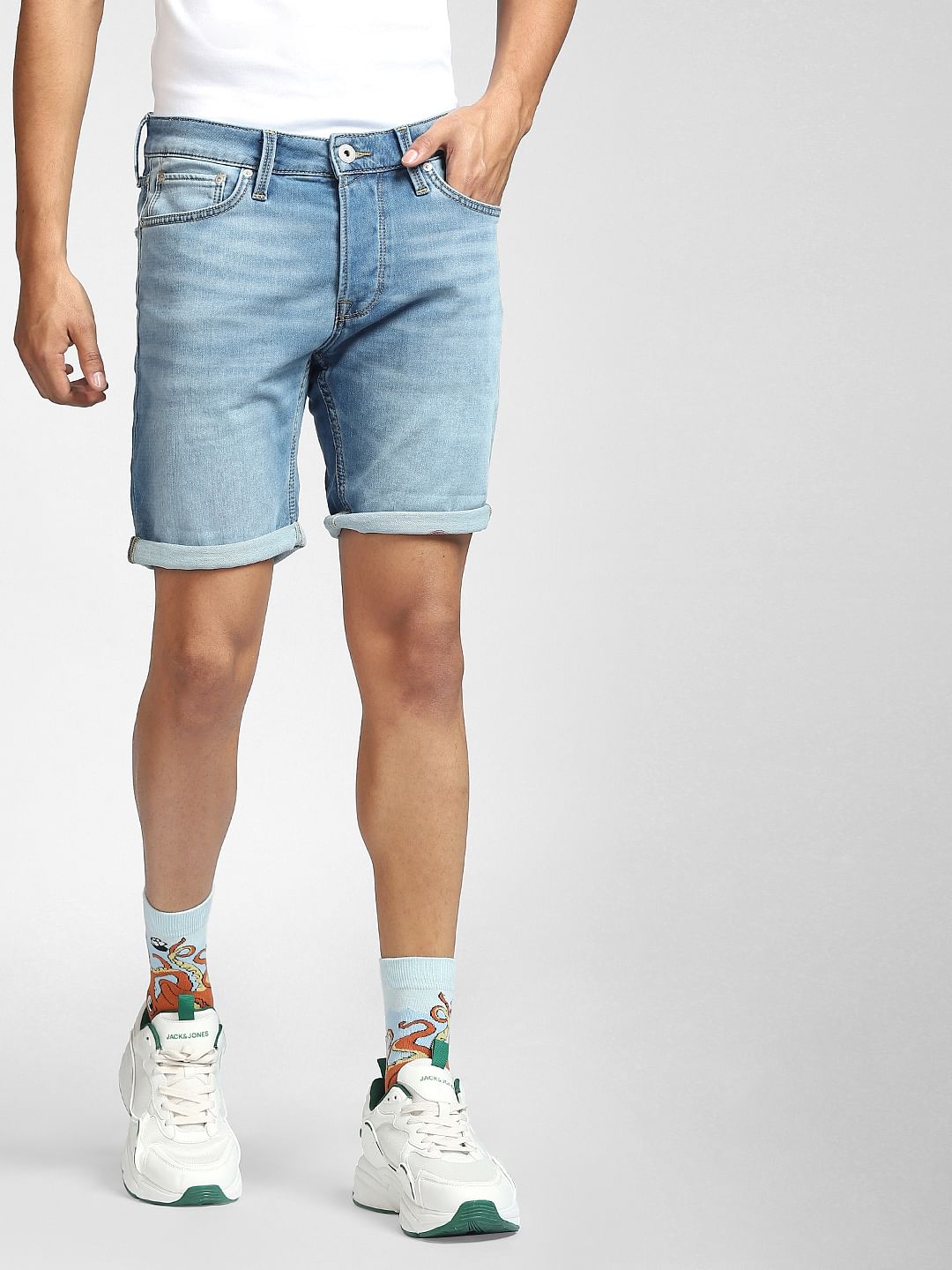 Jack & Jones Blue Low Rise Denim Shorts