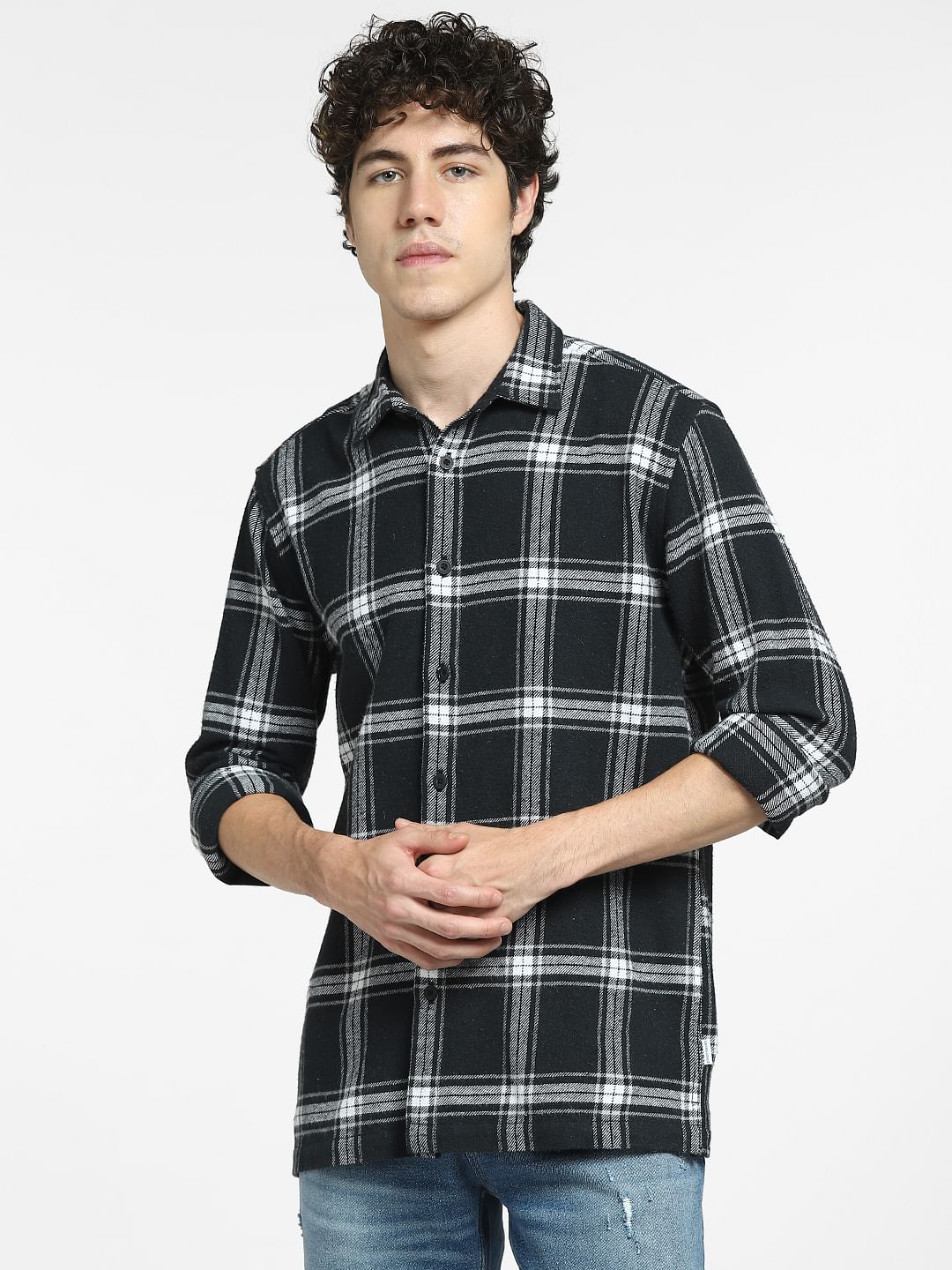 Black Check Full Sleeves Shirt