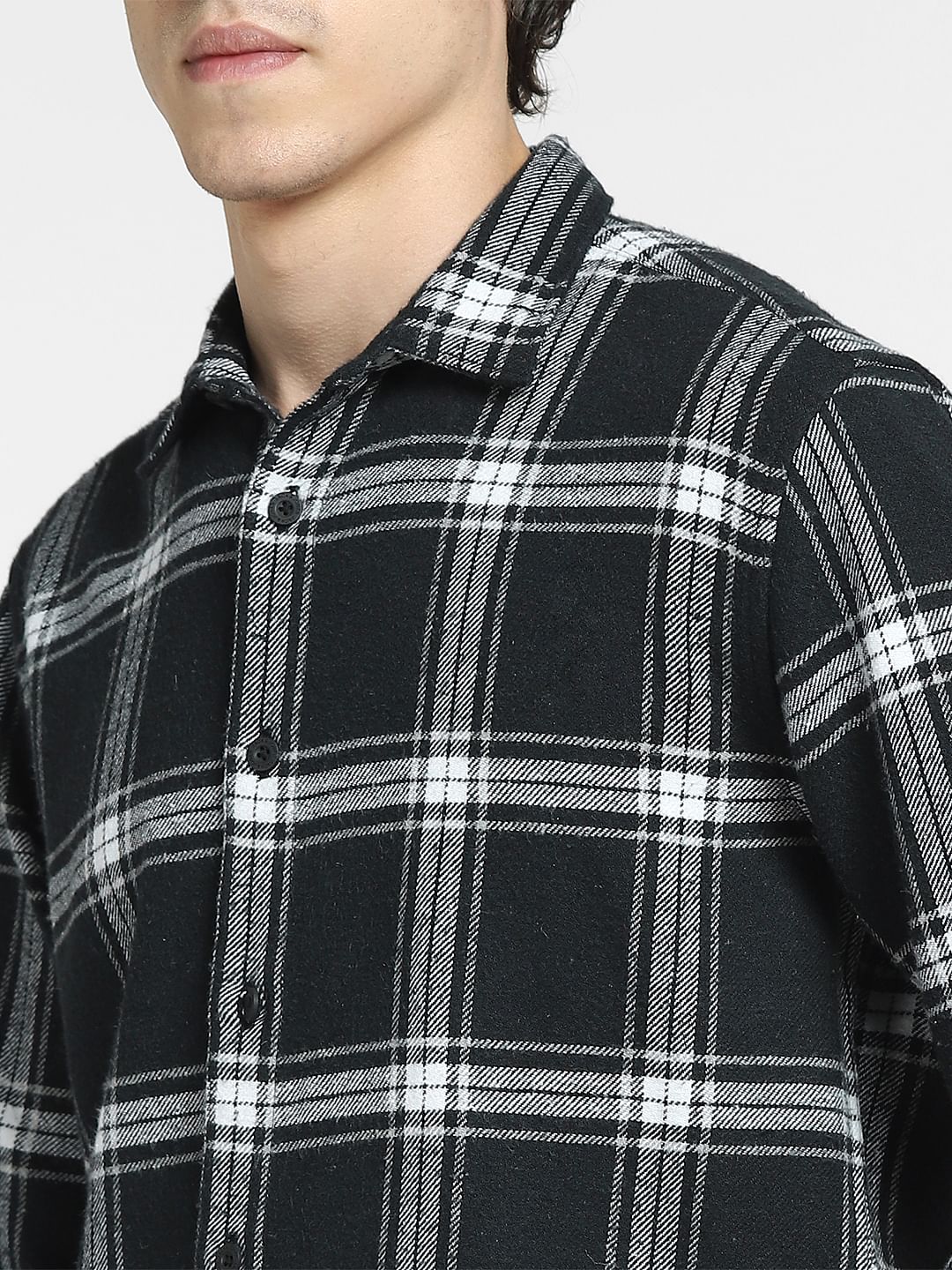 Black Check Full Sleeves Shirt