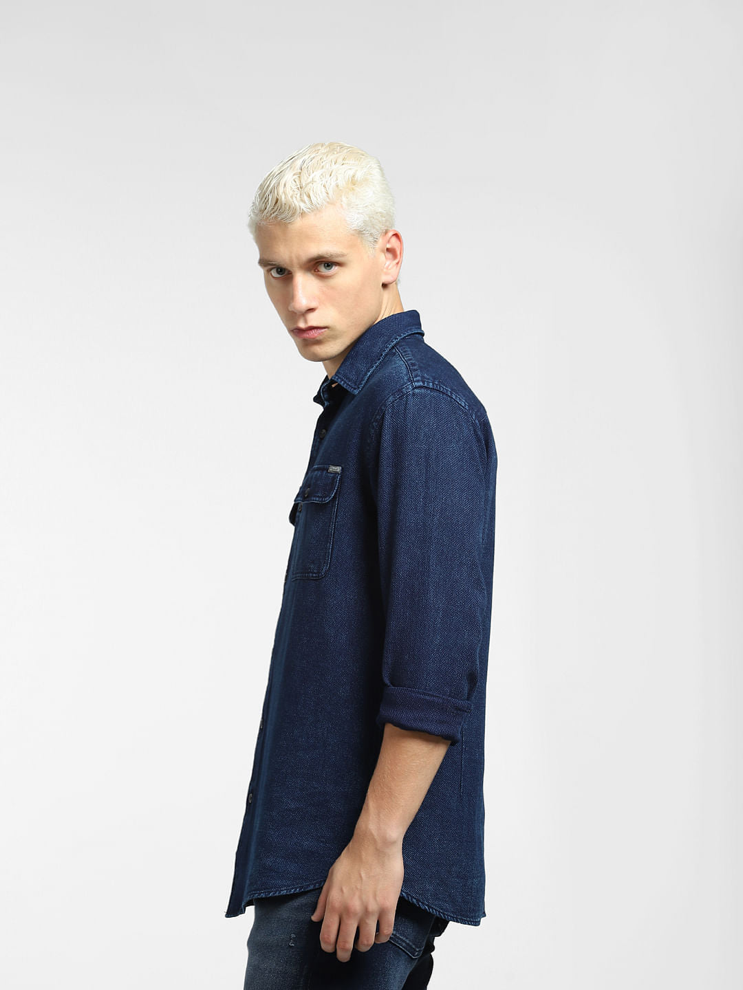 Blue Indigo Dyed Full Sleeves Shirt
