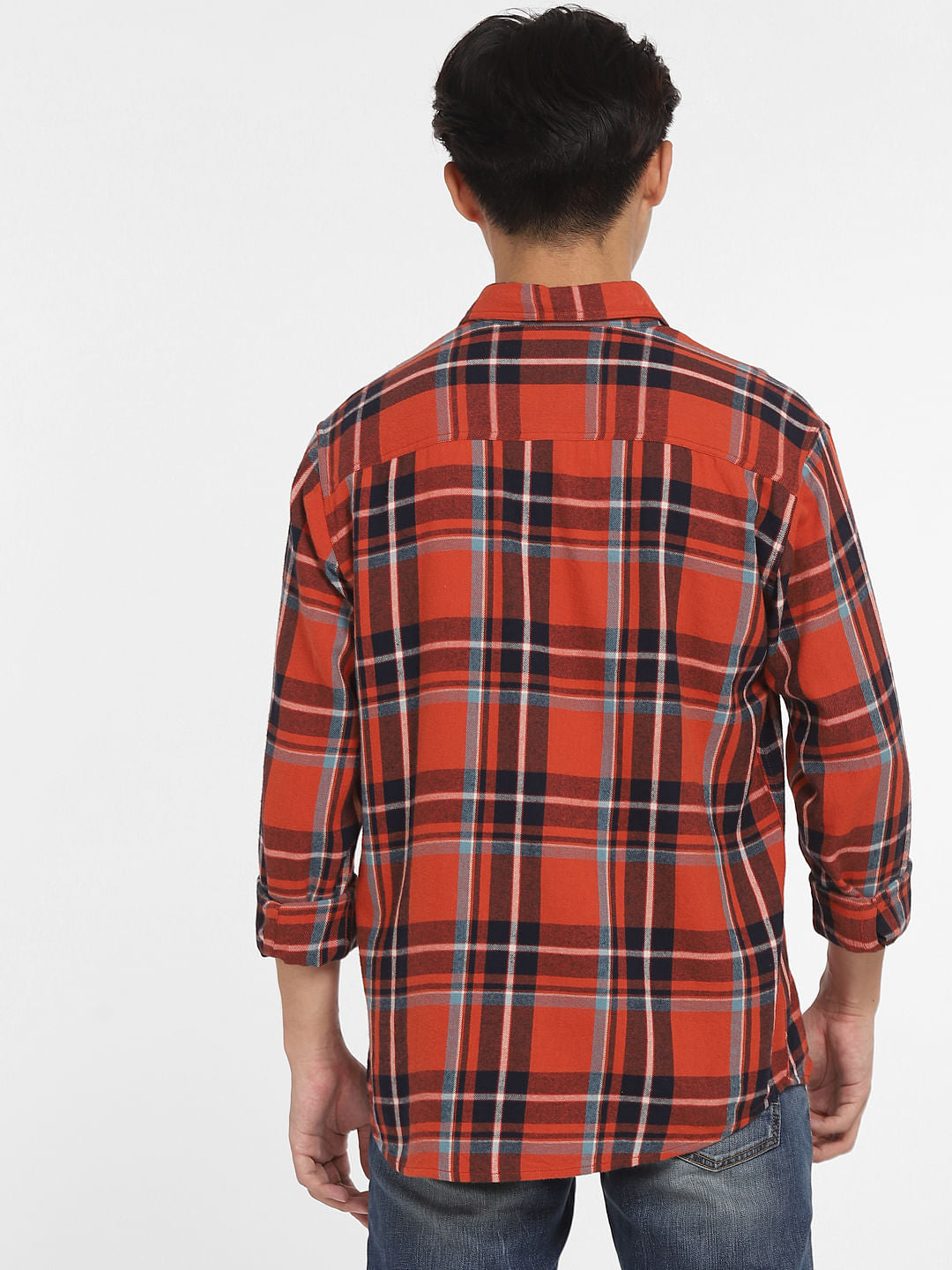 Red Check Print Full Sleeves Shirt