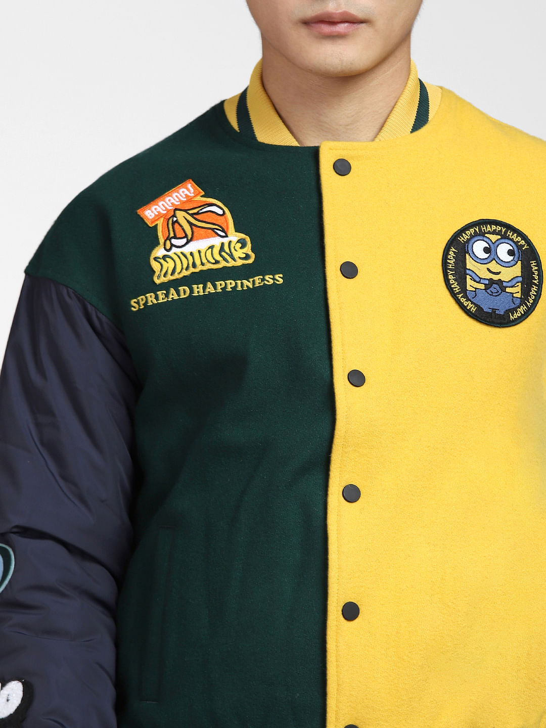 X MINIONS Yellow Colourblocked Bomber Jacket