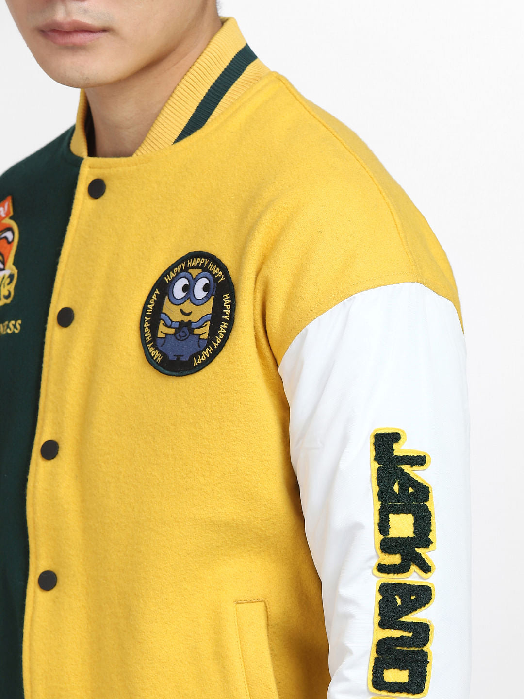 X MINIONS Yellow Colourblocked Bomber Jacket
