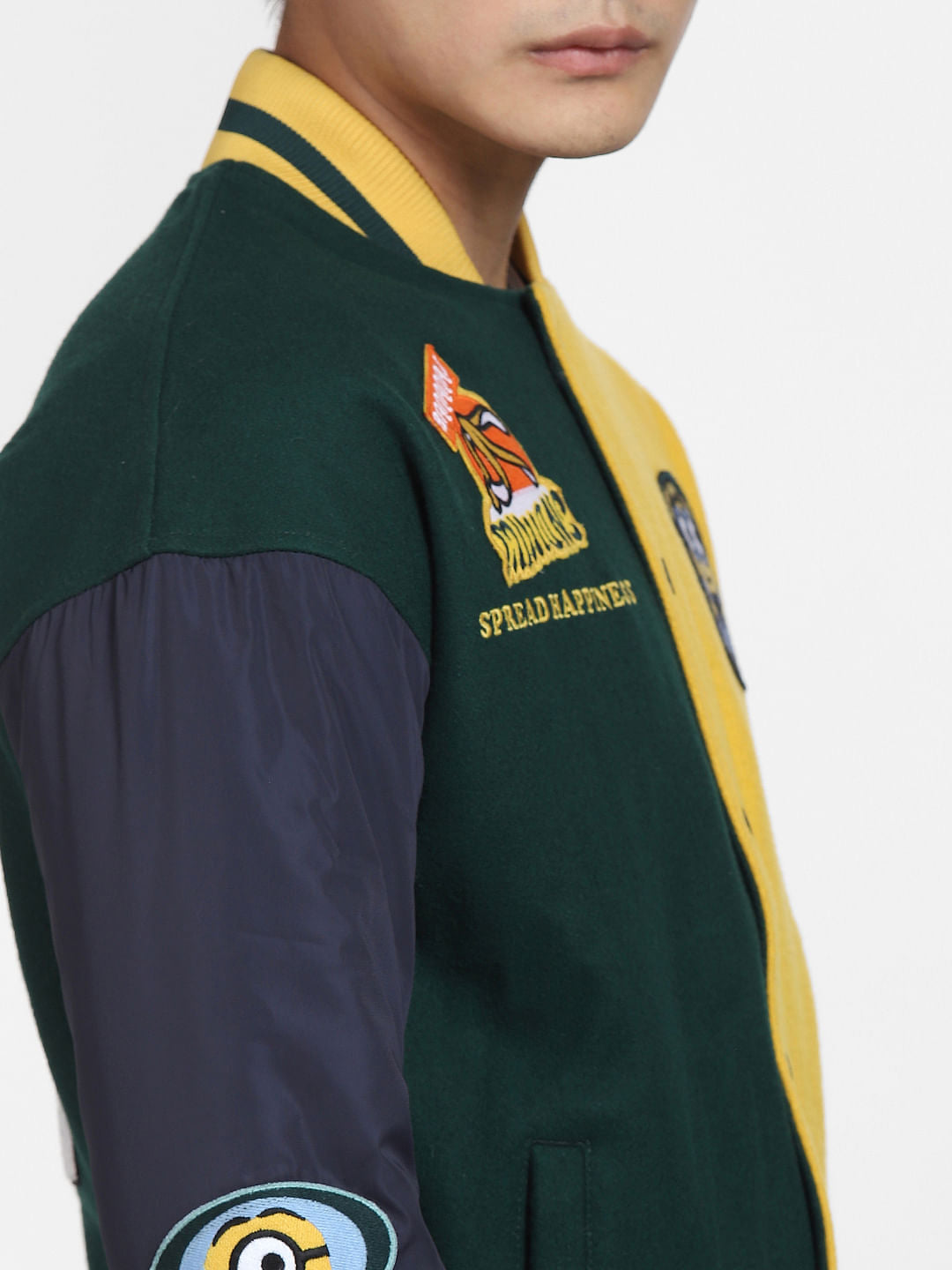 X MINIONS Yellow Colourblocked Bomber Jacket