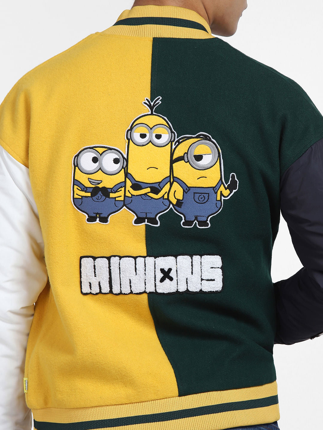 X MINIONS Yellow Colourblocked Bomber Jacket