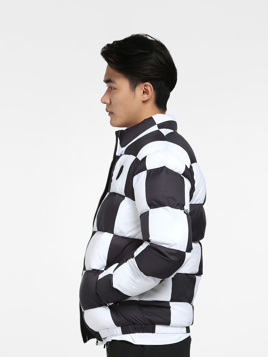 White Check Puffer Jacket