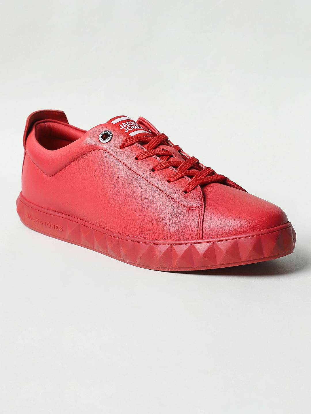 Red Leather Sneakers