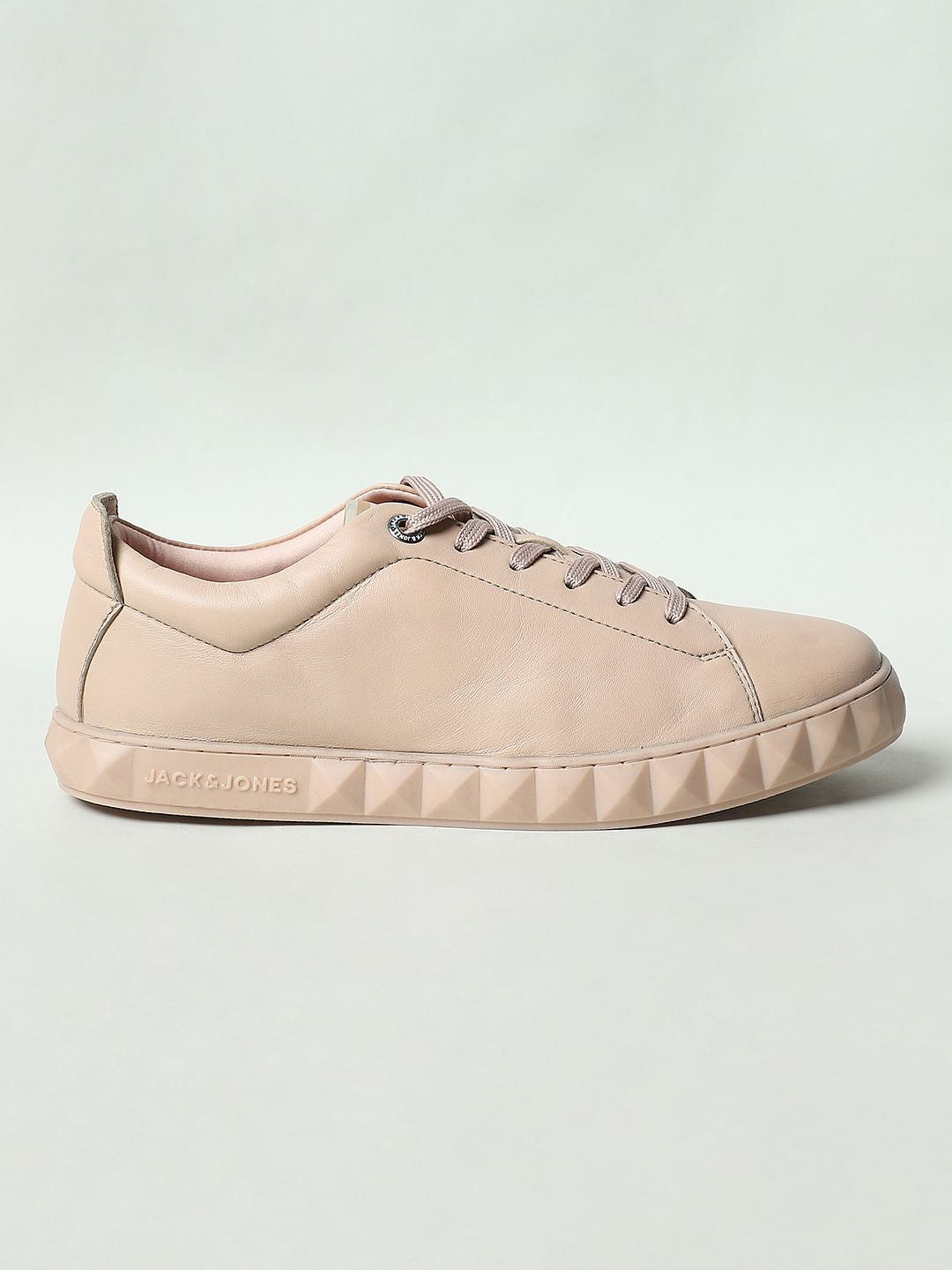 Beige Leather Sneakers