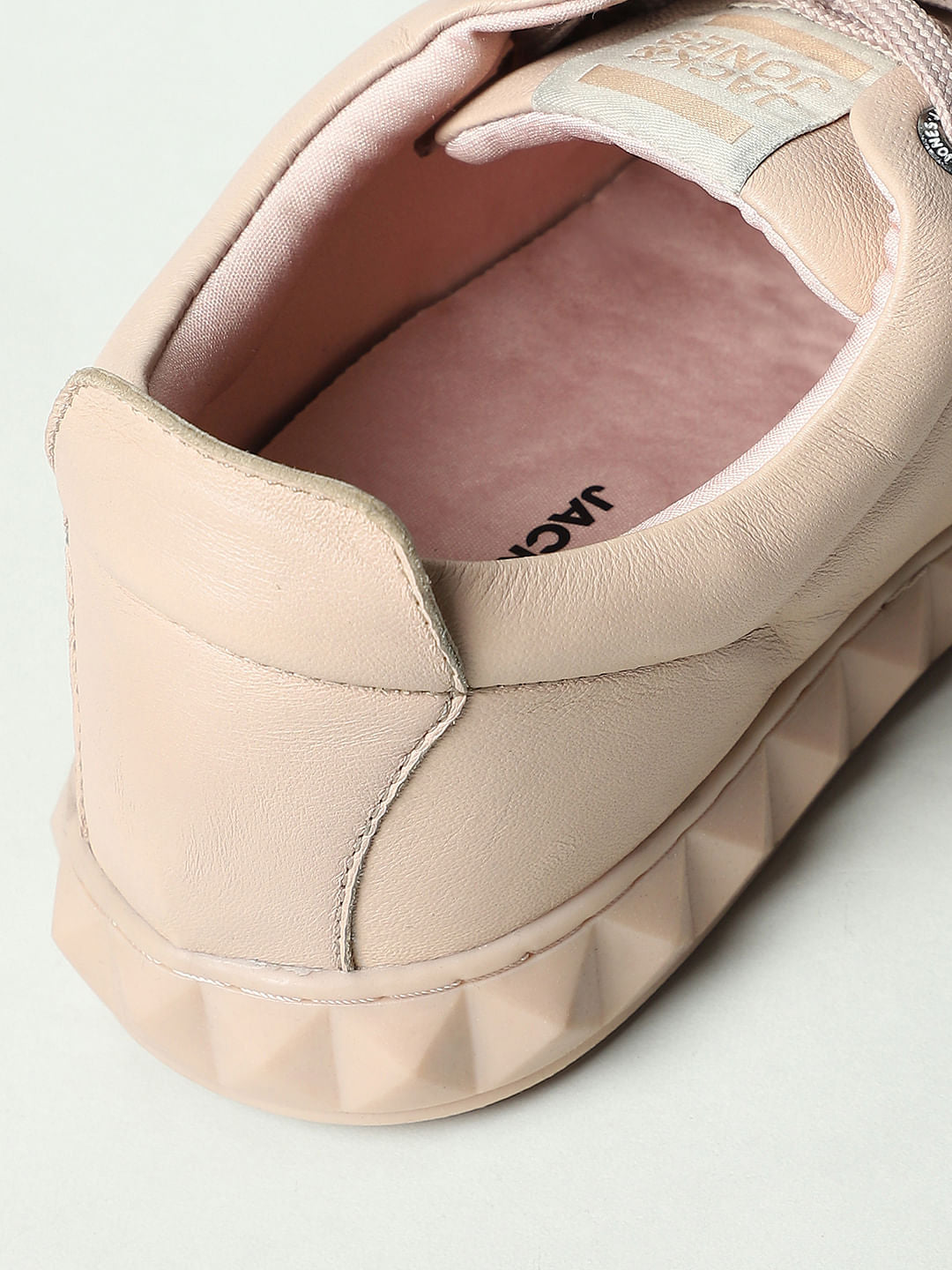 Beige Leather Sneakers