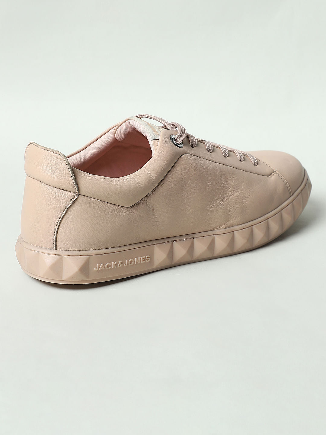Beige Leather Sneakers