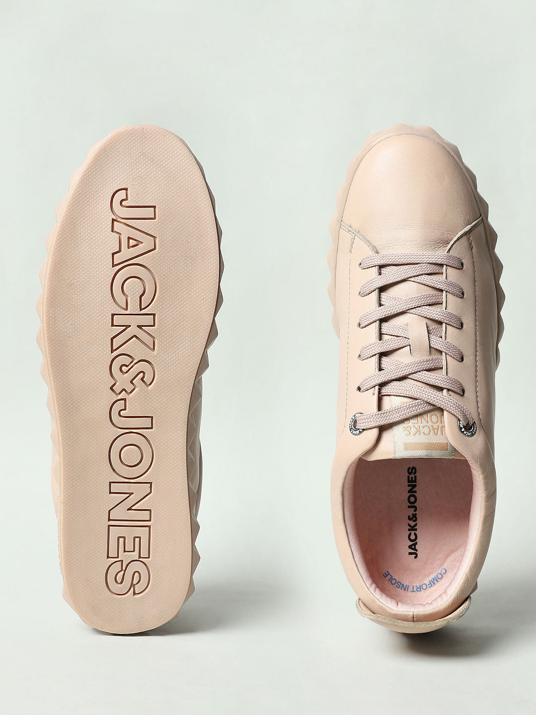 Beige Leather Sneakers