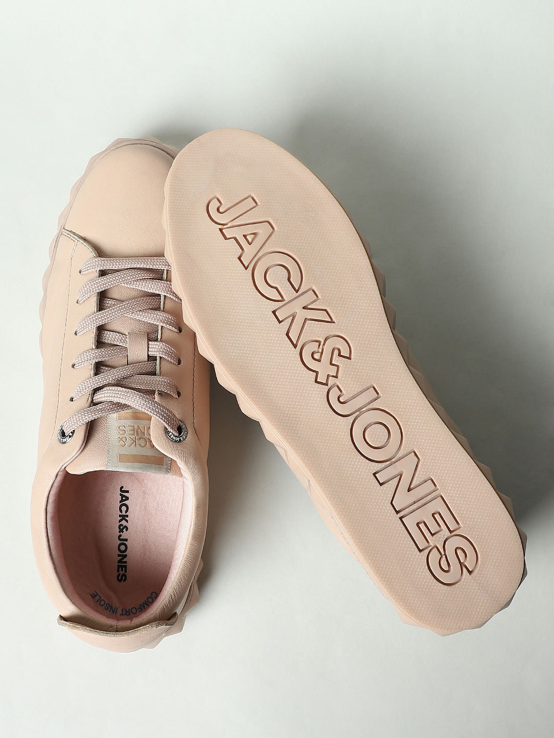 Beige Leather Sneakers
