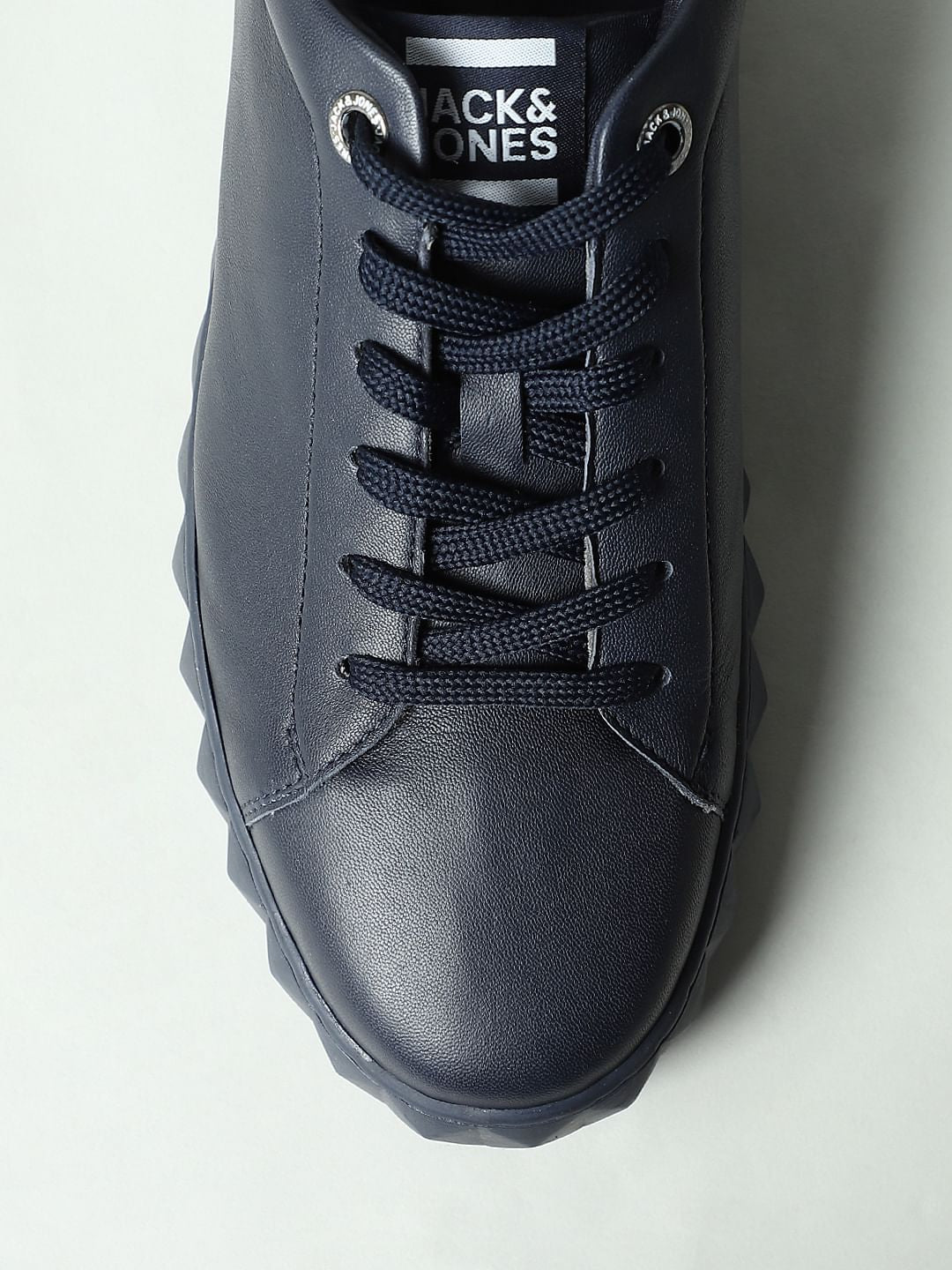 Blue Leather Sneakers