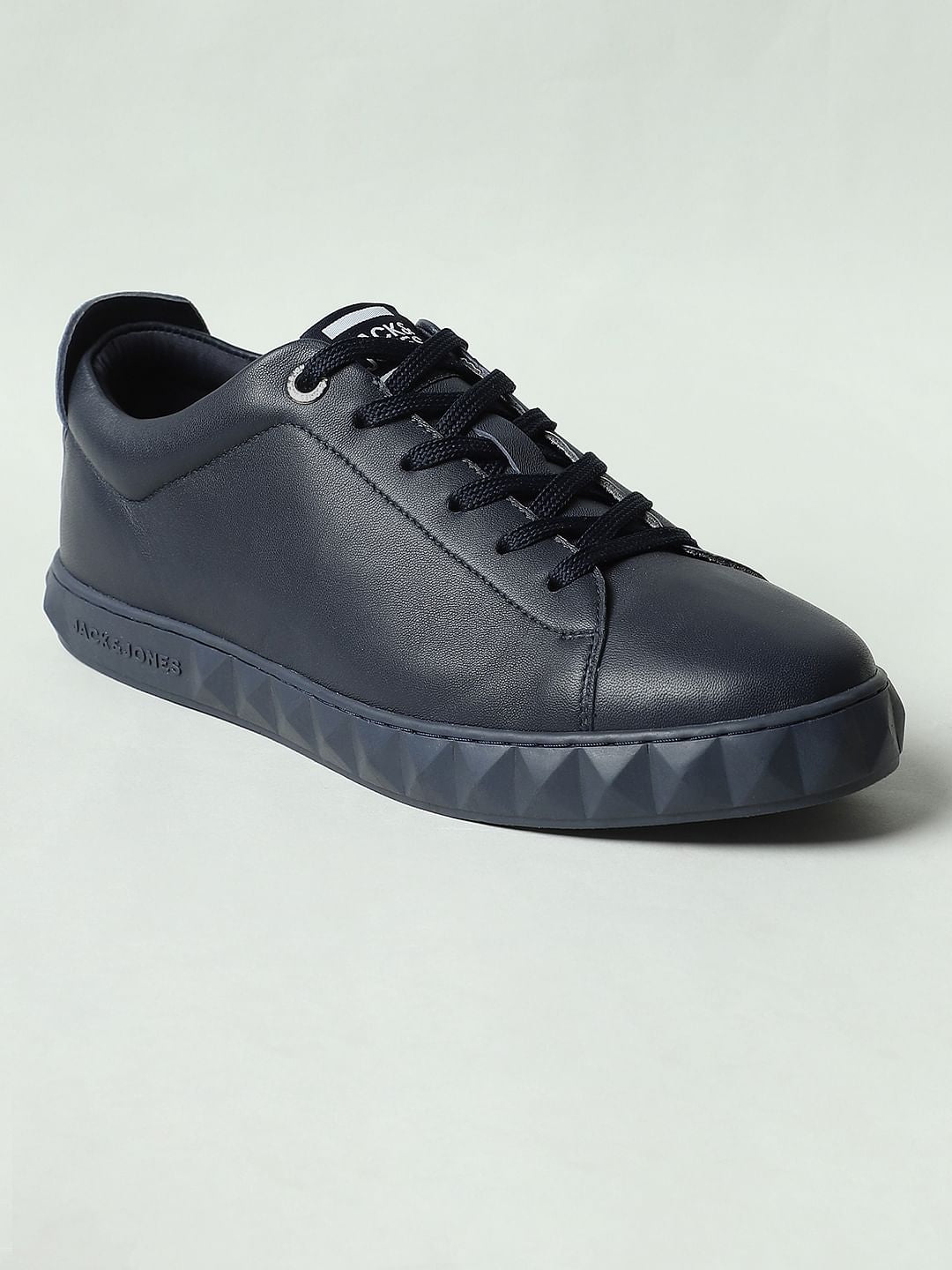 Blue Leather Sneakers