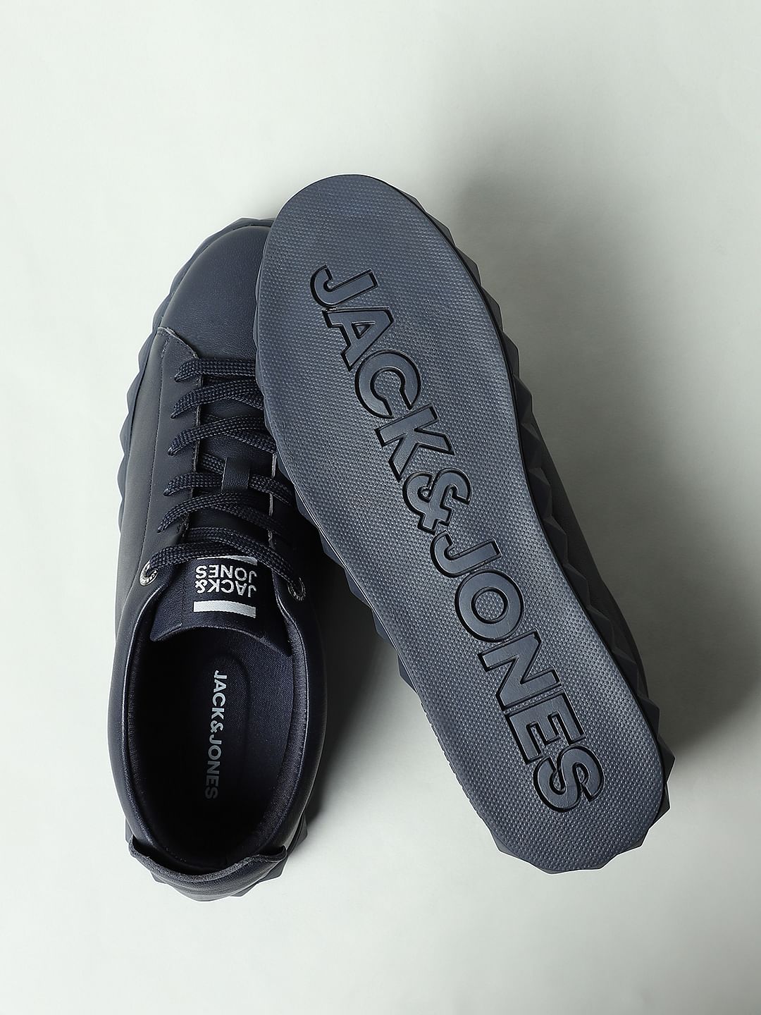 Blue Leather Sneakers
