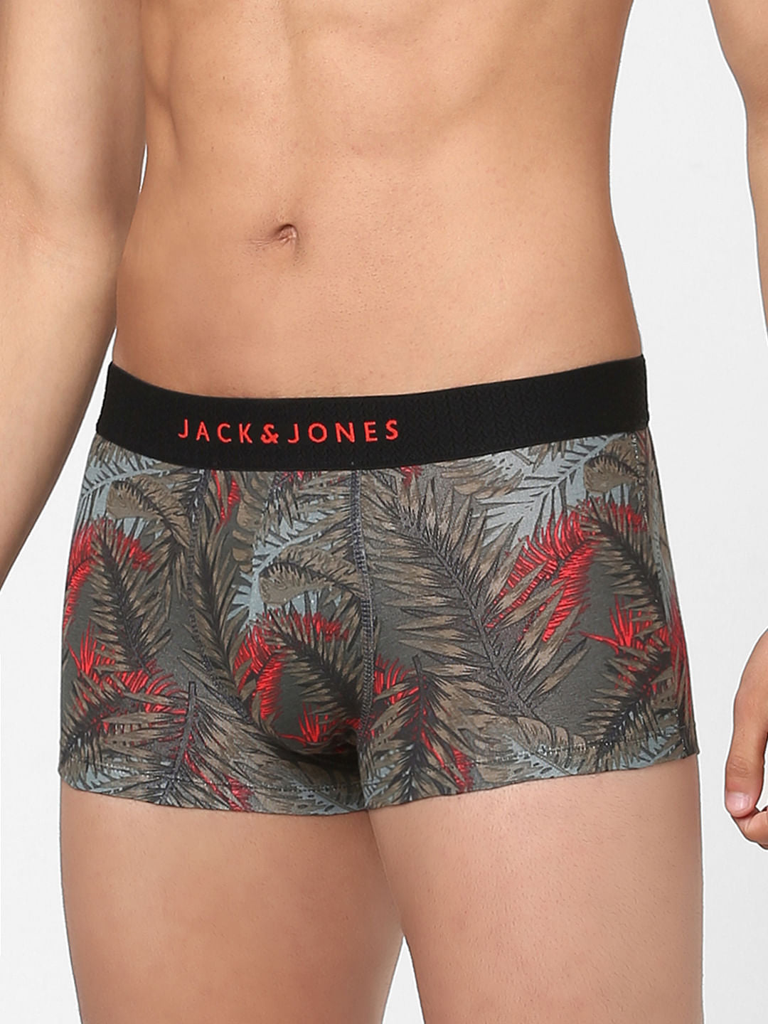 Blue Tropical Print Trunks