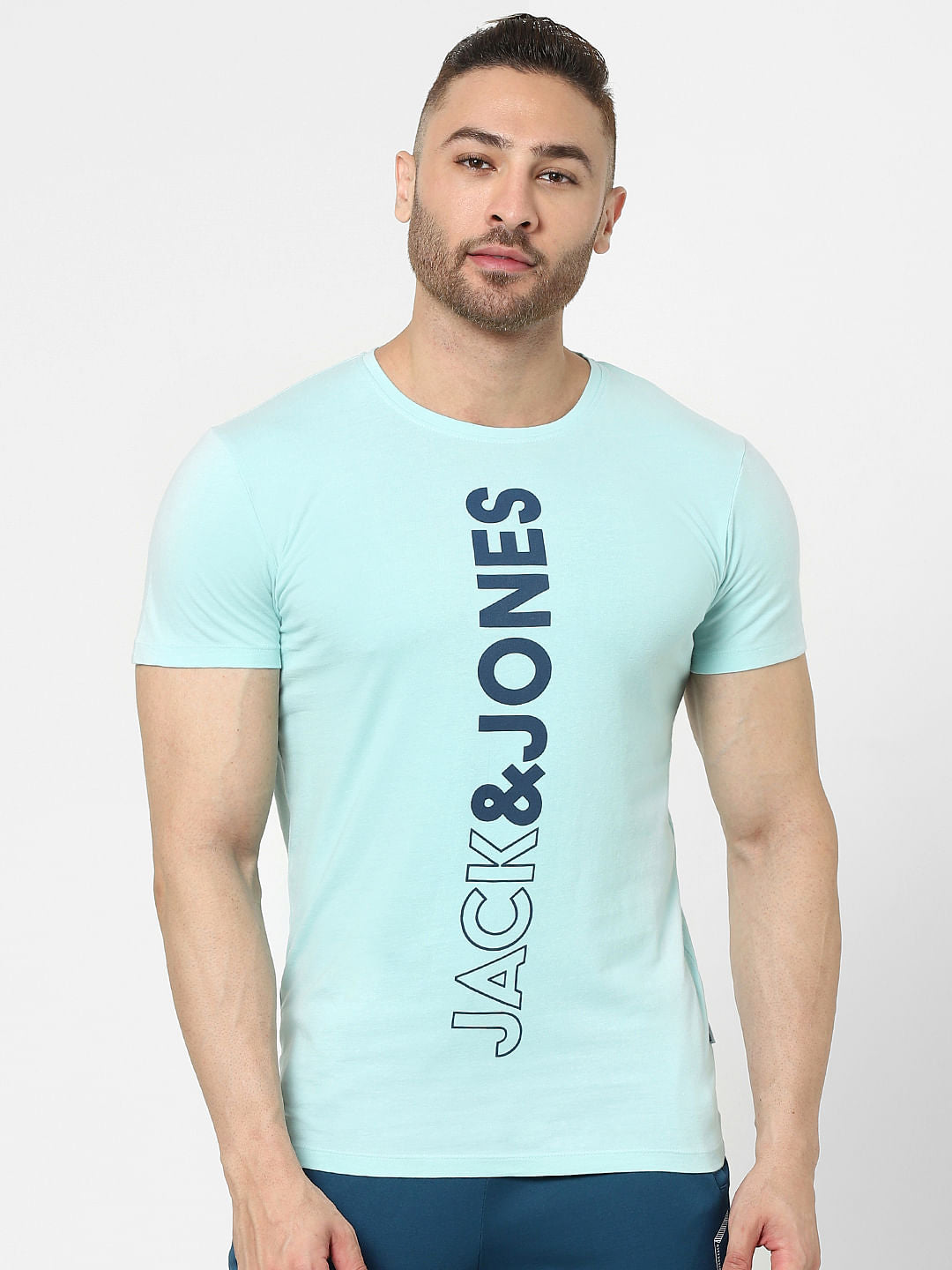 Blue Graphic Crew Neck T-shirt