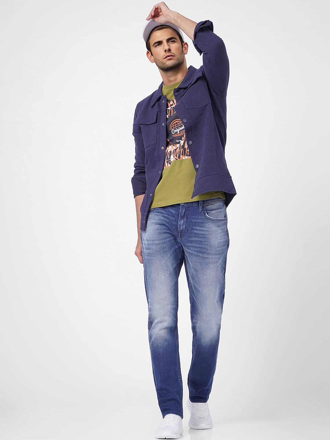 Blue Low Rise Tim Anti Fit Jeans