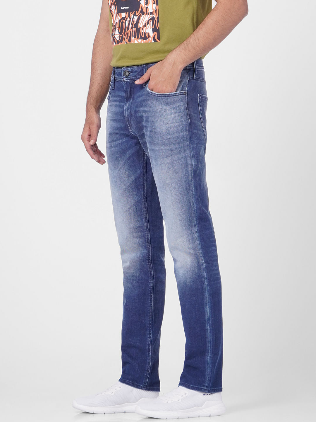 Blue Low Rise Tim Anti Fit Jeans