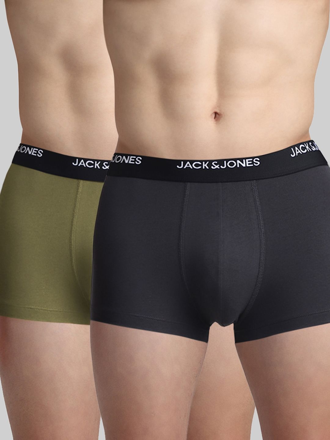 Pack Of 2 Dark Grey & Green Trunks