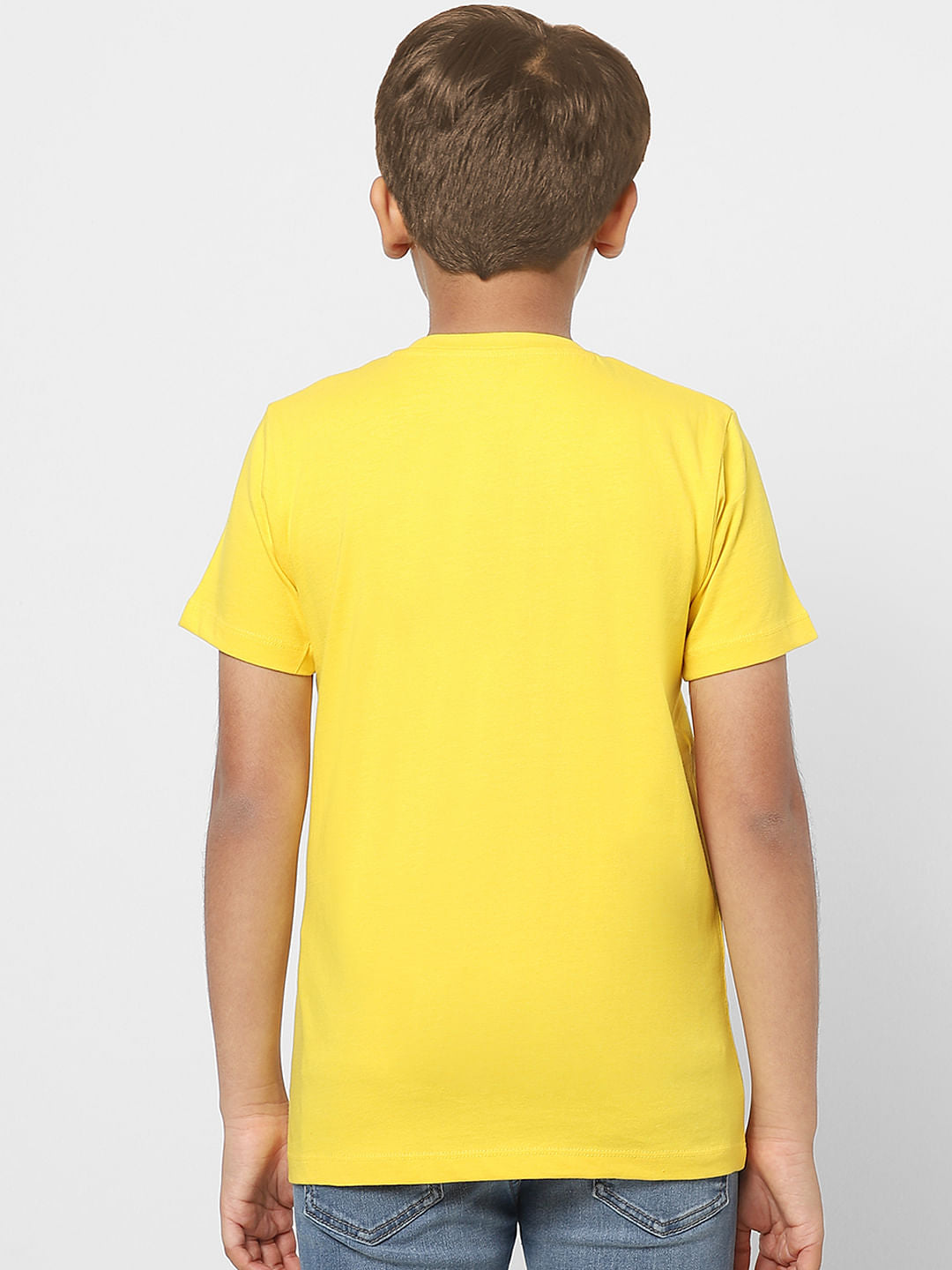 Boys X Marvel Yellow Spider Man Crew Neck T-shirt