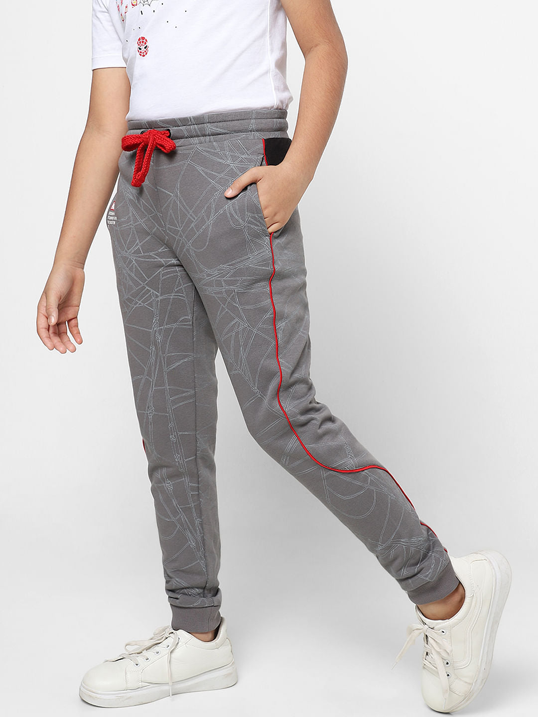 Boys X Marvel Grey Printed Sweatpants